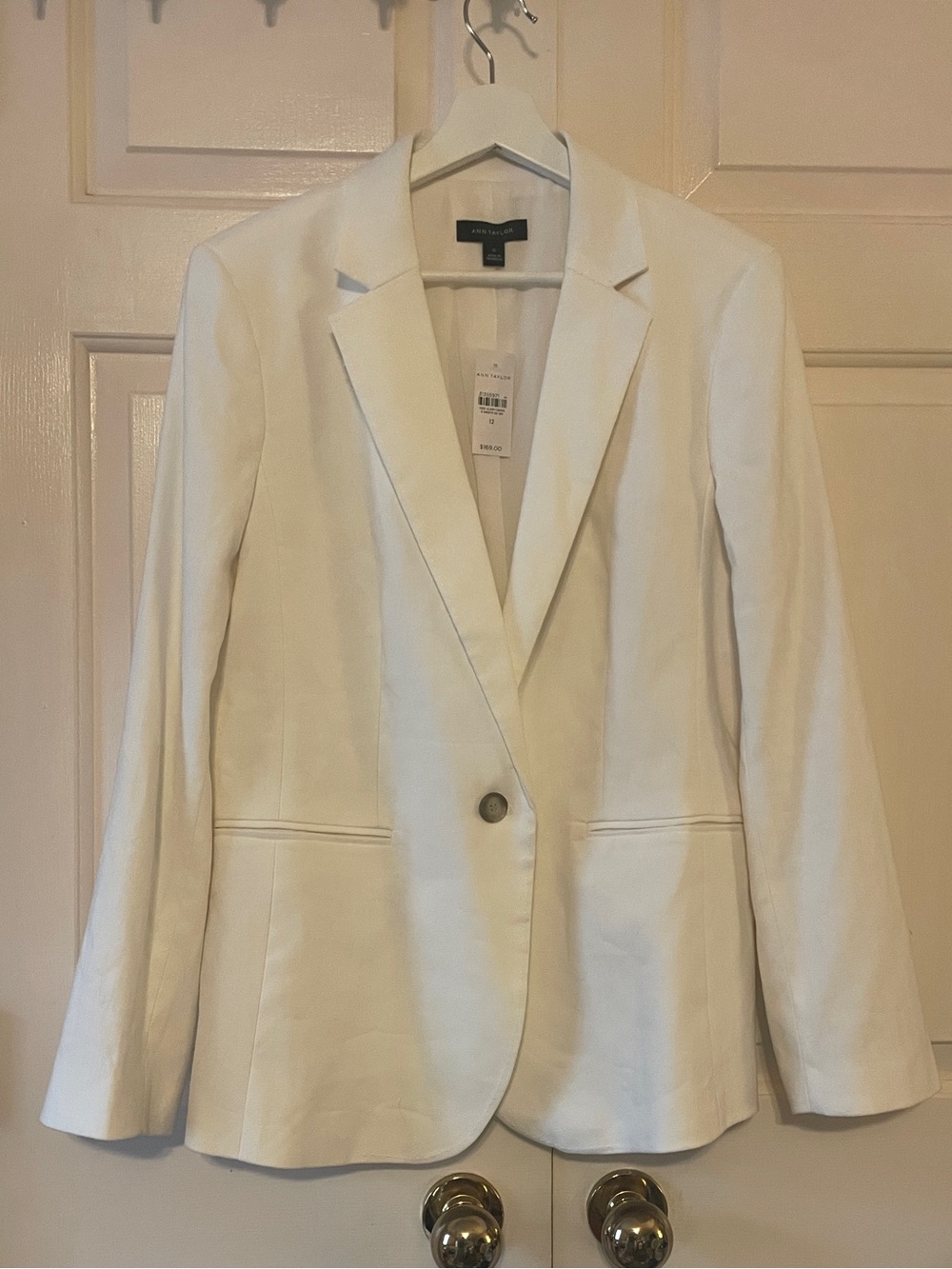 NWT Ann Taylor White Linen Blend Blazer | Quiet Luxury Classic Style - Picture 11 of 11